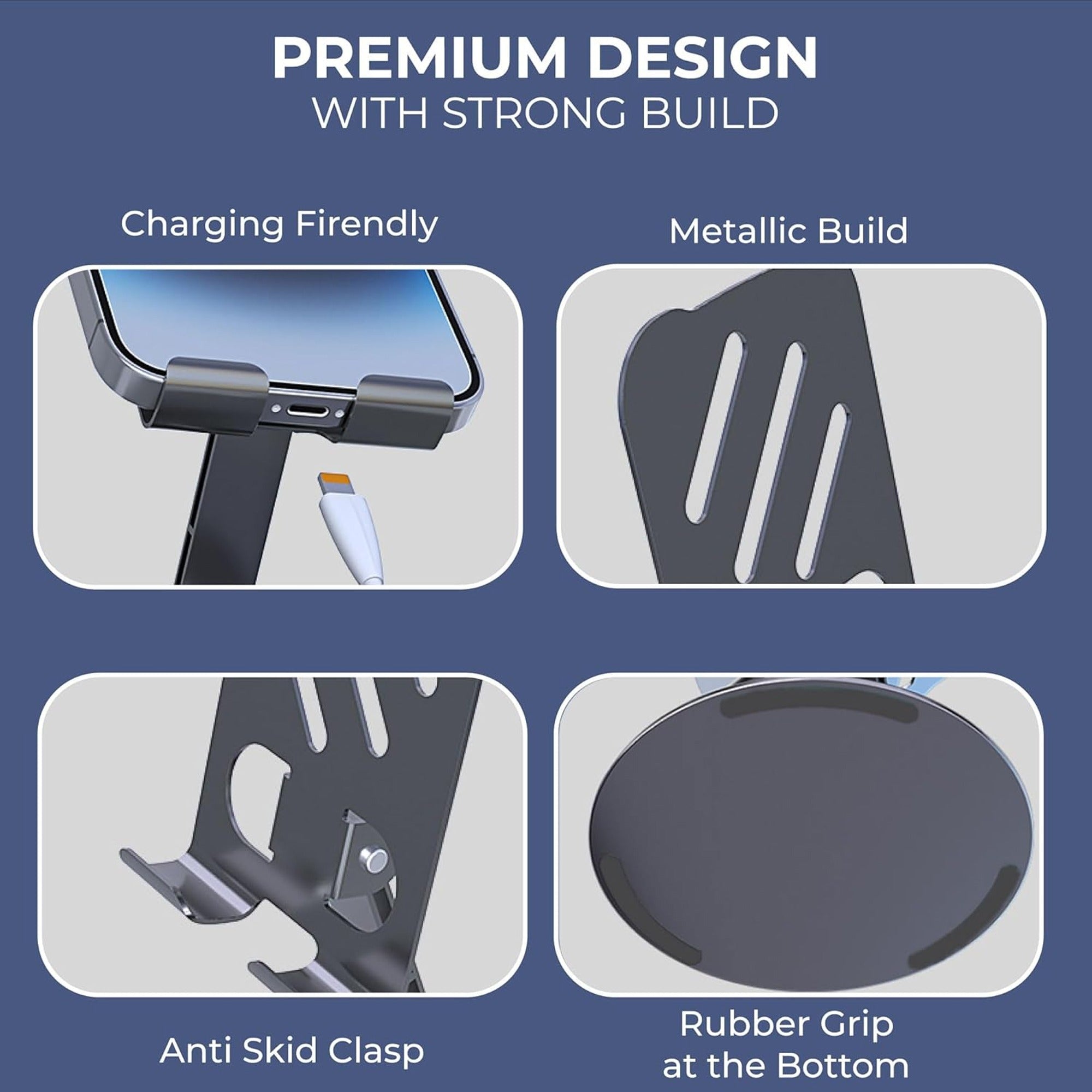 360° Adjustable Mobile & Tablet Stand – Foldable Desktop Holder