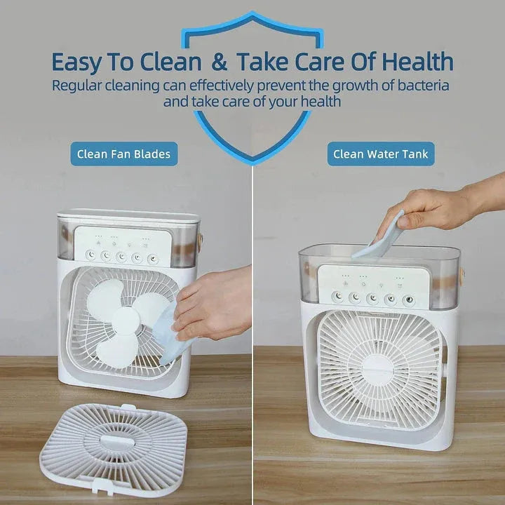 10-Inch Portable Mist Fan – Humidifier Cooling Fan with LED & Timer