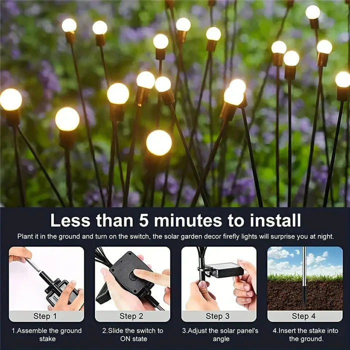 Solar Firefly Garden Lights – Waterproof Outdoor Decorative Lights