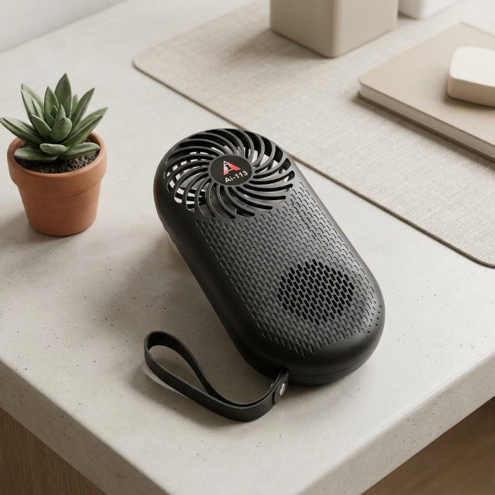 Loveyin Solar-Powered Wireless Speaker – Portable Audio with Cooling Fan