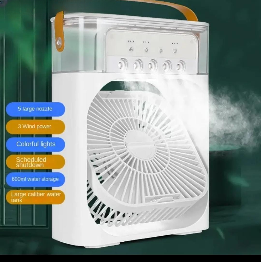 10-Inch Portable Mist Fan – Humidifier Cooling Fan with LED & Timer