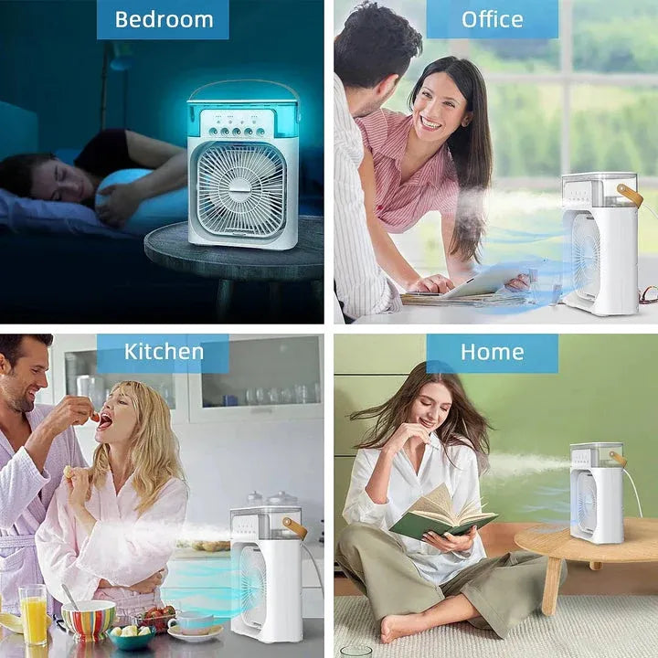10-Inch Portable Mist Fan – Humidifier Cooling Fan with LED & Timer