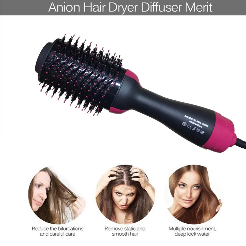 3-in-1 Hair Dryer Brush | Straightener, Curler & Volumizer