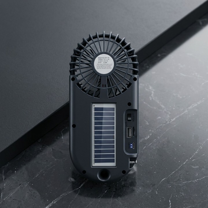Loveyin Solar-Powered Wireless Speaker – Portable Audio with Cooling Fan