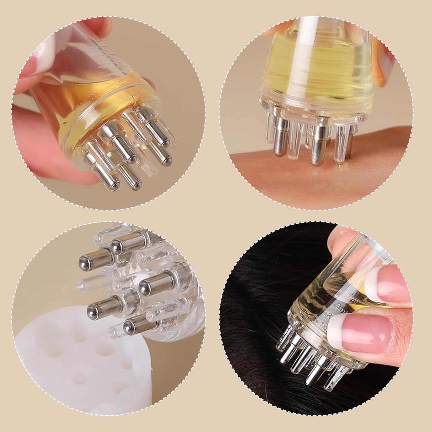 Mini Hair Oil Applicator Comb | Portable 6ml Scalp Dispenser