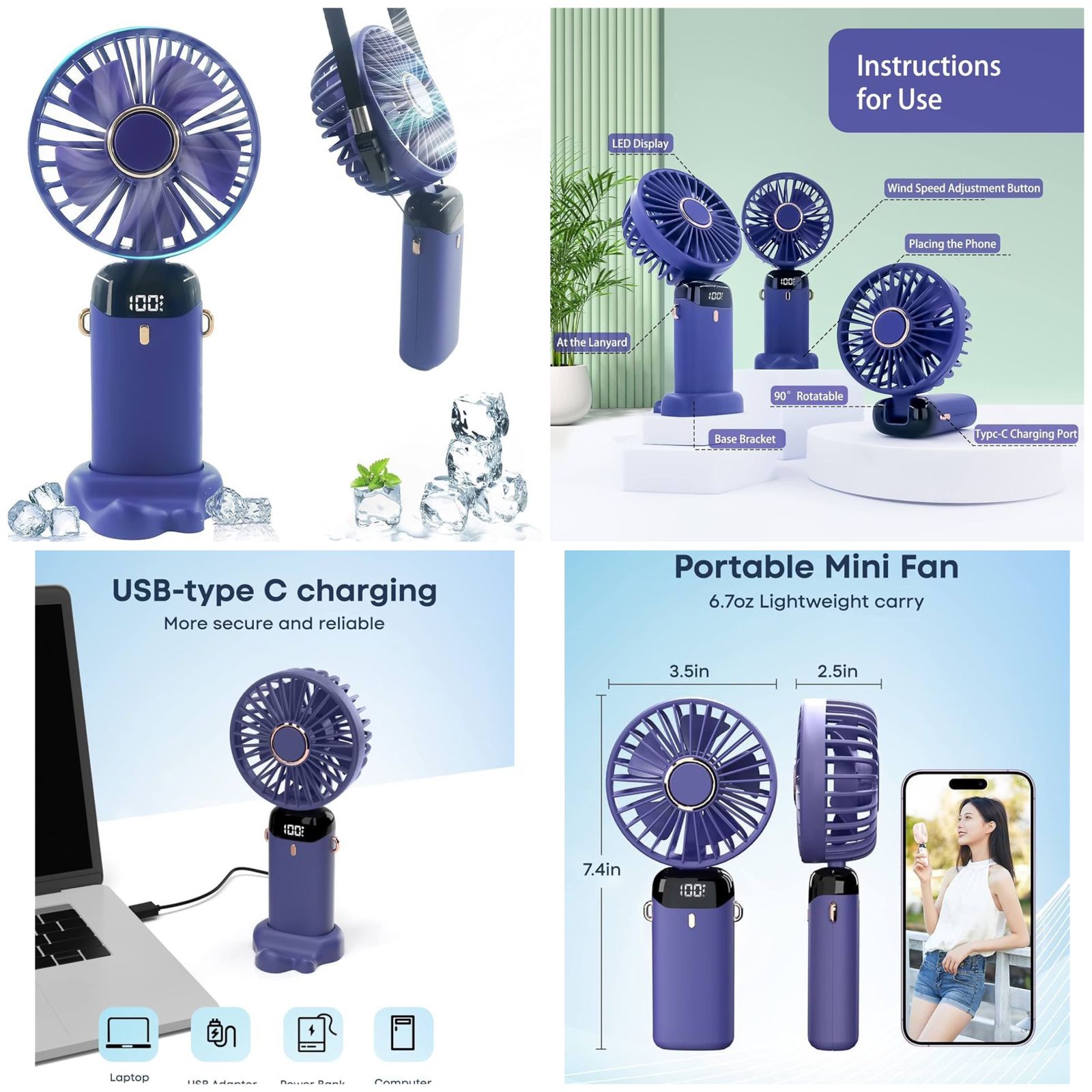 Digital Display Mini Fan