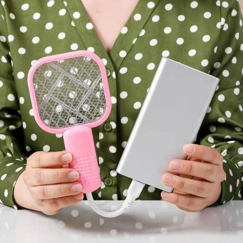 Electric USB Mosquito Killer Racquet – Wireless Night Lamp & Insect Catcher