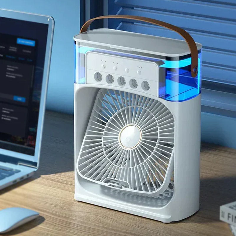 10-Inch Portable Mist Fan – Humidifier Cooling Fan with LED & Timer