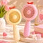 Cute Rechargeable Rainbow LED Fan – Portable Hand Fan with Multicolor Night Light
