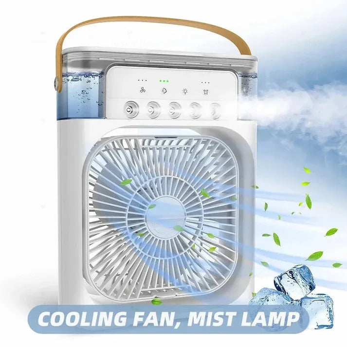 10-Inch Portable Mist Fan – Humidifier Cooling Fan with LED & Timer