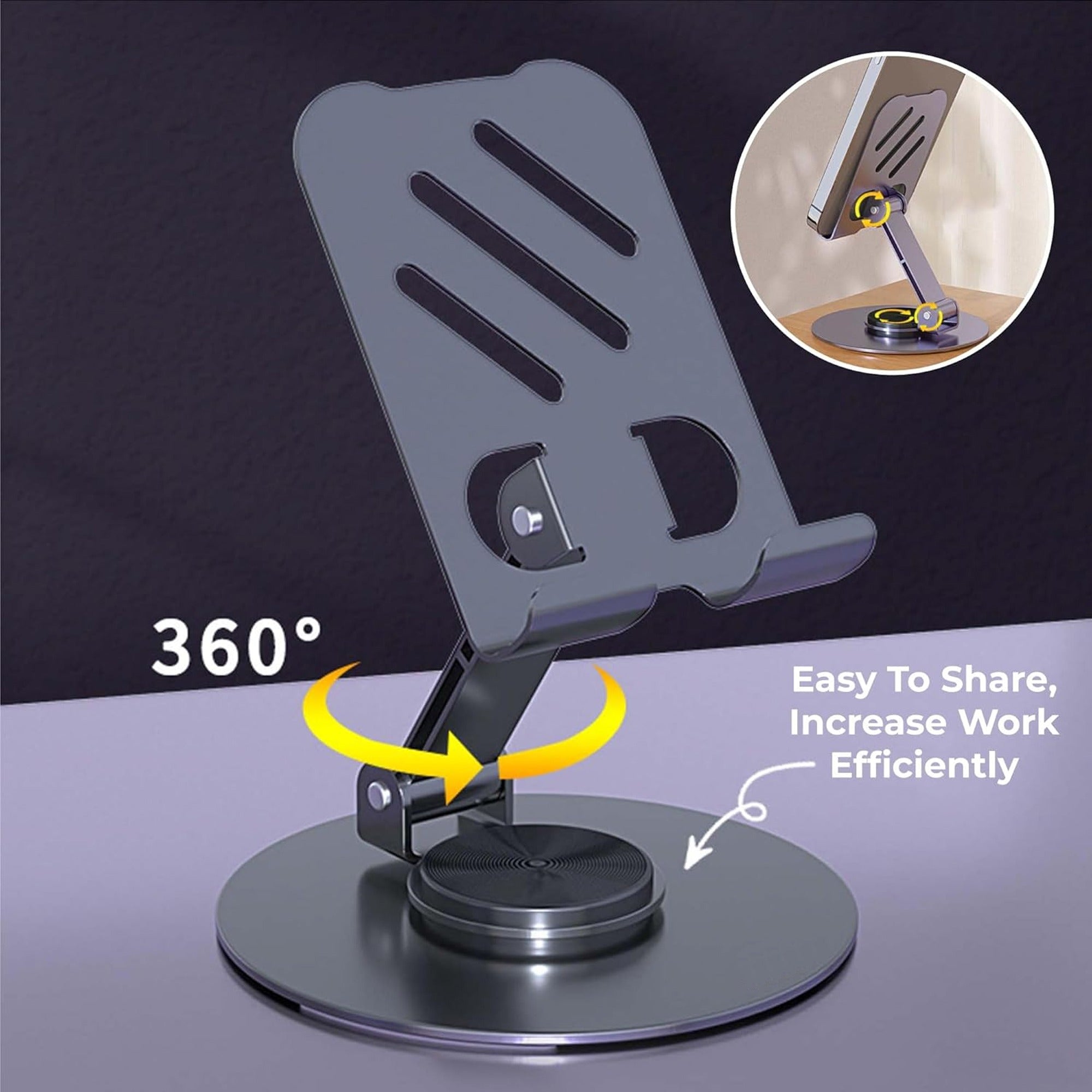 360° Adjustable Mobile & Tablet Stand – Foldable Desktop Holder