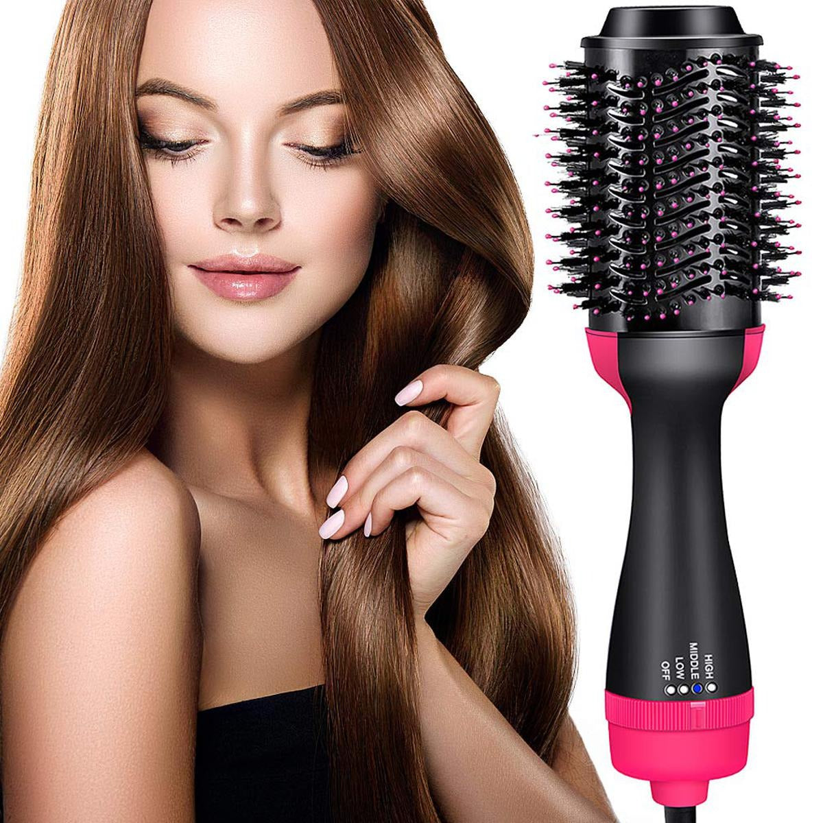 3-in-1 Hair Dryer Brush | Straightener, Curler & Volumizer
