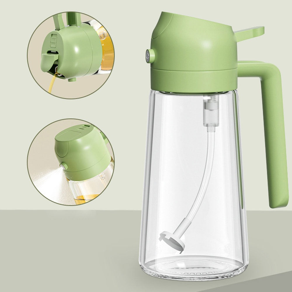 2-in-1 Oil Sprayer Bottle – 470ML Kitchen Spray & Pour Dispenser