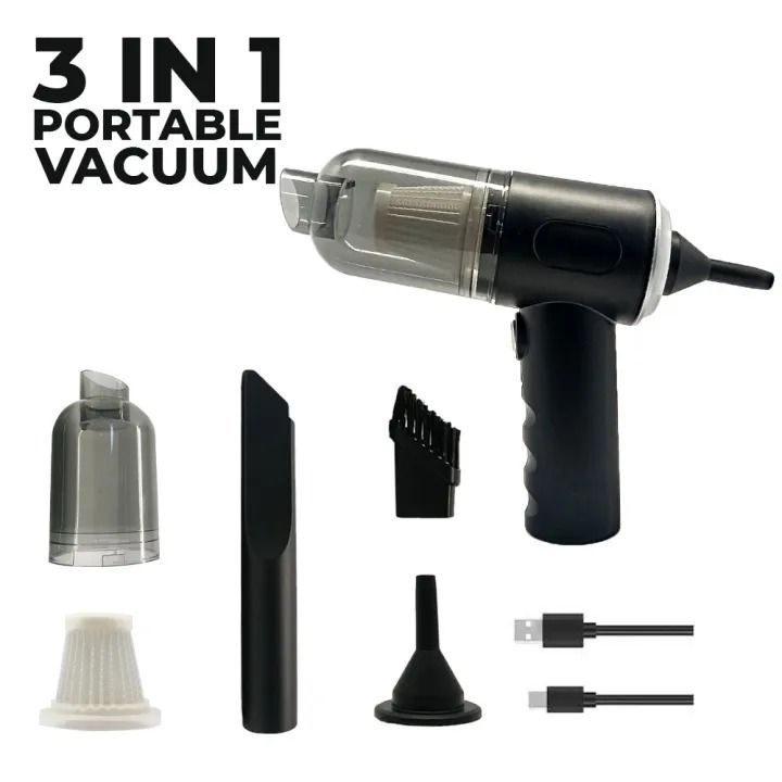 3-in-1 Portable Wireless Vacuum Cleaner – Powerful Handheld Cleaner